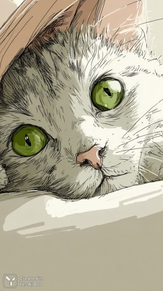 Милый котенок в шапочке на мягкой подушке. Генерация из нейросети Midjourney