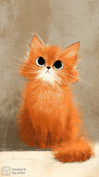 Пушистый котенок и теплый свет в интерьере дома. Изображение из нейронной сети Midjourney