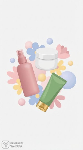 Нежная красота косметики в стиле минимализма и пастельных тонов. Генерация из нейросети Nano-Banana