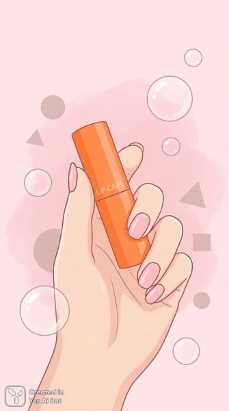 Яркая помада и нежные детали: красота в каждой линии иллюстрации. Картинка из нейронной сети NanoBanana