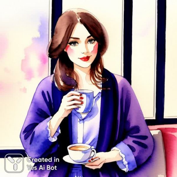 Акварельная элегантность: кофе, зима и пастельные оттенки. Нейронная сеть Stable Diffusion