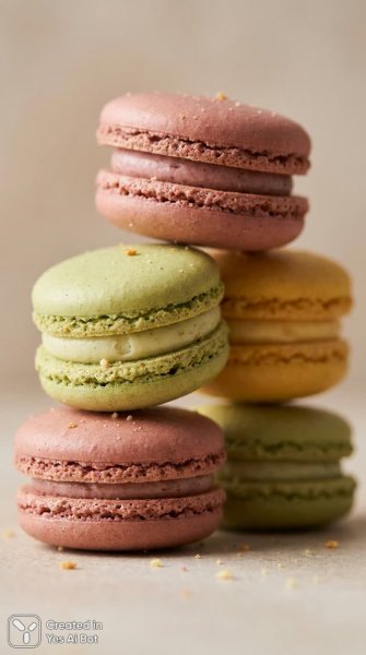 Изысканные макаруны: симфония вкуса и цвета в деталях. Картинка из нейросети Nano Banana