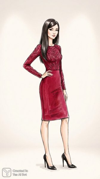 Элегантность в красном: стильный образ современной женщины. Генерация из нейронной сети Нано Банана