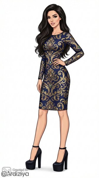 Элегантность и дерзость: цифровой портрет современной женщины в кружевном платье. Генерация из нейросети NanoBanana