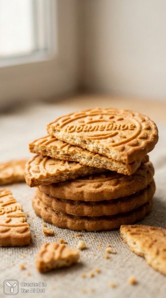 Изысканные печенья Юбилейное: золотистый десерт с хрустящей текстурой и аппетитным видом. Нейронная сеть Nano Banana