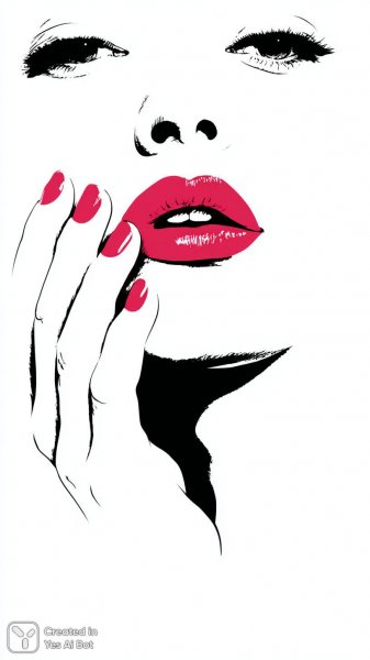 Нежный портрет с яркими акцентами и графичным стилем. Картинка из нейронной сети Миджорни