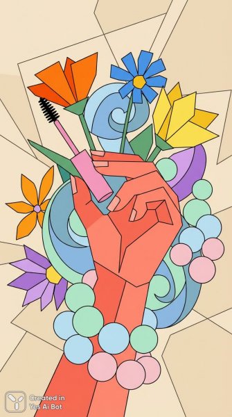 Весеннее настроение с розовым акцентом и коралловым маникюром. Генерация из нейронной сети Nano-Banana