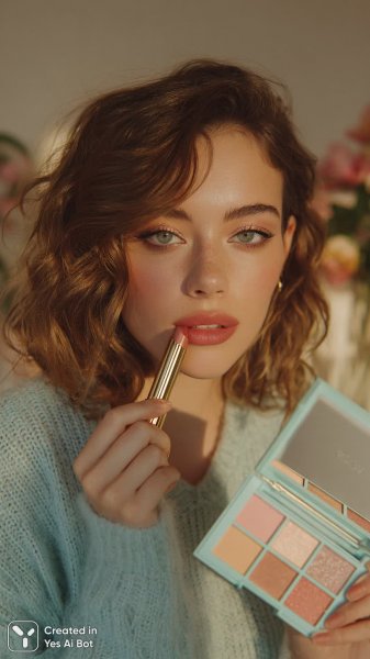 Нежная красота: самоцветы и уход за кожей в стиле мультфильма. Картинка из нейросети Миджорни