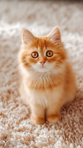 Очаровательный котенок: портрет пушистого счастья в уютном доме. Генерация из нейросети Midjourney