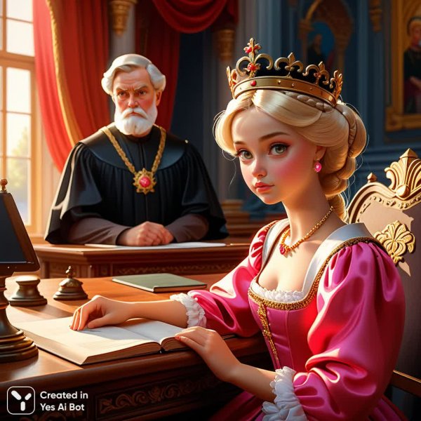 Королева в обиде: урок от строгого наставника. Картинка из нейросети Stable Diffusion