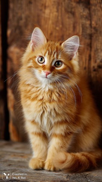 Оранжевый котенок: умильность и тепло в деталях. Генерация из нейросети Midjourney