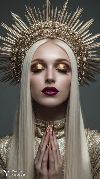 Золотой блеск роскошной красоты и царственный портрет властной женщины. Нейронная сеть Midjourney
