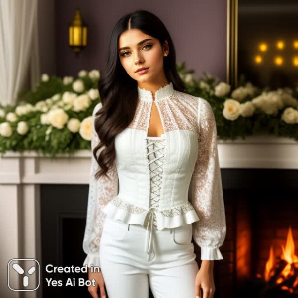 Белые розы и смелый образ: утонченная красота в 8К разрешении. Нейросеть Stable Diffusion