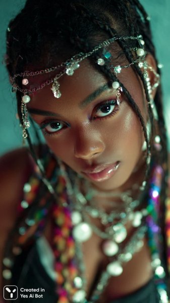 Яркая красотка в стиле аниме: фэнтезийный гламур с экзотическим акцентом. Генерация из нейросети Midjourney