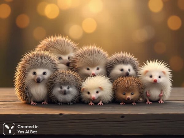 Милые ежи в уютной домашней обстановке: фотореалистичная теплота и очарование. Изображение из нейронной сети Flux Ai