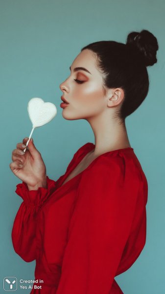 Роковая красотка с сердечком: гламурная фотосессия в стиле минимализм. Нейросеть Midjourney