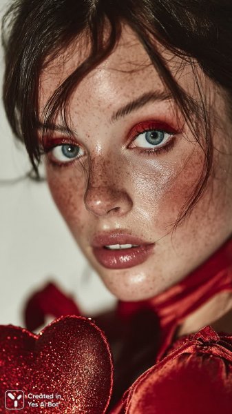 Красная страсть: сердце и бархат в ближнем плане. Изображение из нейронной сети Миджорни