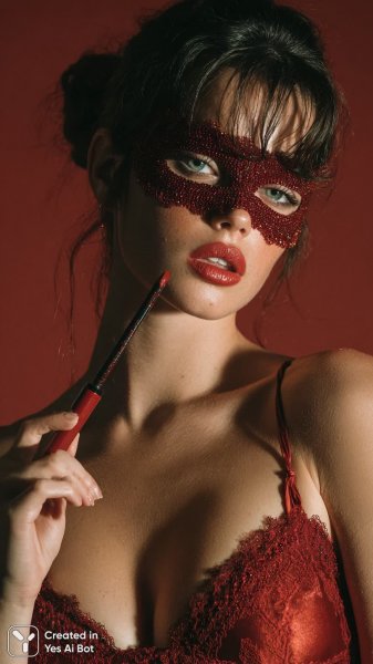 Элегантность и страсть: портрет в красном свете. Картинка из нейросети Миджорни