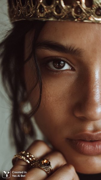 Загадочная египтянка с роскошным макияжем и драгоценностями. Изображение из нейронной сети Midjourney