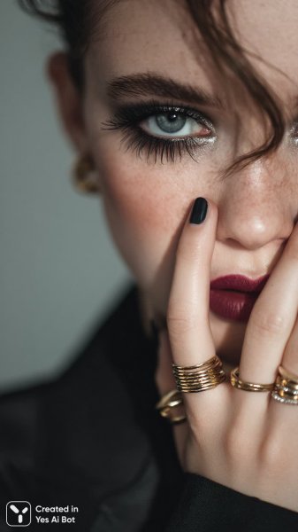 Роскошный образ: дерзкий взгляд и гламурная элегантность в деталях. Генерация из нейронной сети Midjourney