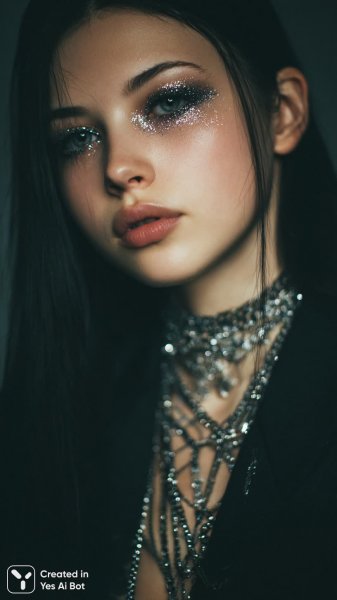 Блеск и гламур: портрет современной девушки в стиле хай-фэшн. Картинка из нейронной сети Миджорни