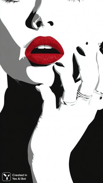 Элегантность и минимализм: женский портрет в стиле векторной графики. Генерация из нейросети Midjourney