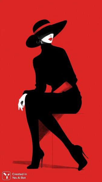 Смелый акцент: красный на чёрном с минимализмом. Картинка из нейросети Миджорни