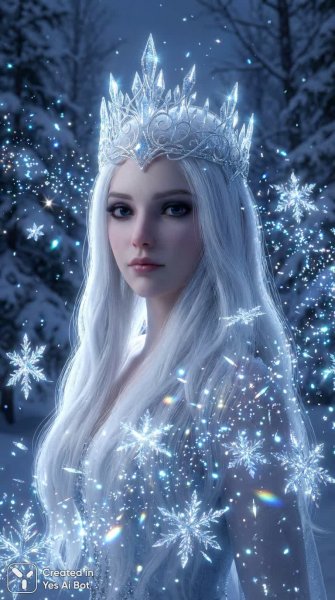 Снежная королева: волшебный портрет в зимней сказке. Генерация из нейронной сети NanoBanana