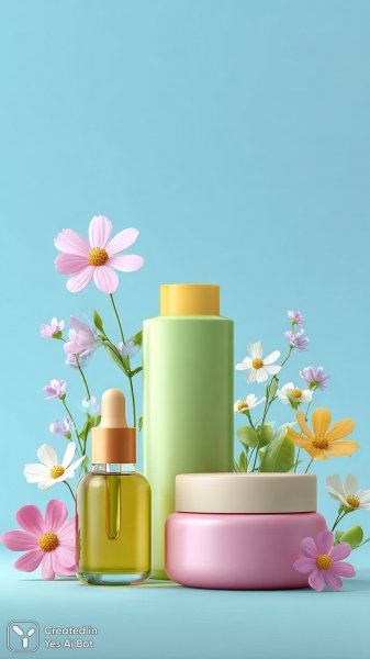 Косметика в пастельных тонах: нежная векторная иллюстрация для вашего бренда. Генерация из нейронной сети Миджорни