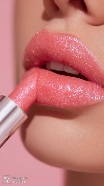 Нежная красота губ: коралловый блеск и деликатный акцент на деталях. Генерация из нейронной сети Midjourney