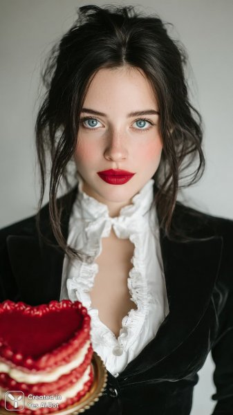 Роковая красотка с пылающим сердцем и бархатным корсетом. Генерация из нейросети Миджорни