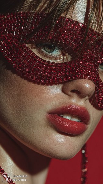 Красная маска и безупречный образ: завораживающая красота в деталях. Нейронная сеть Миджорни