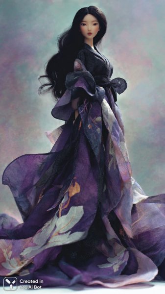 Волшебство в китайском платье: современность и традиции в одном кадре. Генерация из нейросети Midjourney