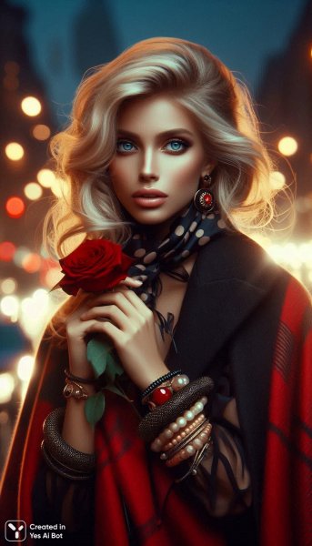 Ночь, стиль и страсть: элегантная блондинка в объятиях мегаполиса. Нейросеть Dalle