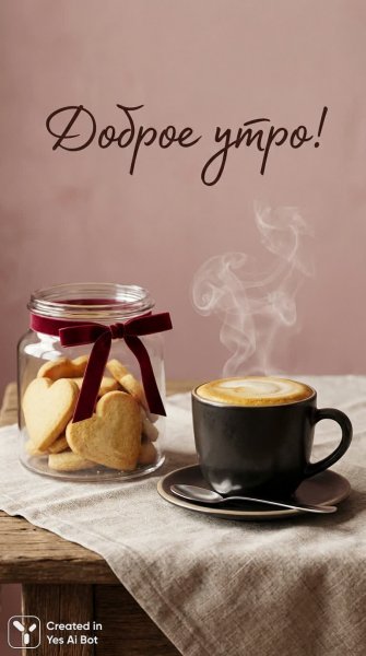 Утреннее наслаждение: кофе, печенье и уютное тепло. Картинка из нейронной сети Nano Banana