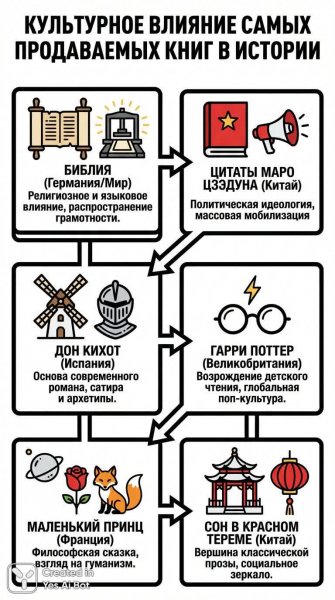 Книги и культура: визуальный анализ мирового литературного наследия. Генерация из нейронной сети NanoBanana