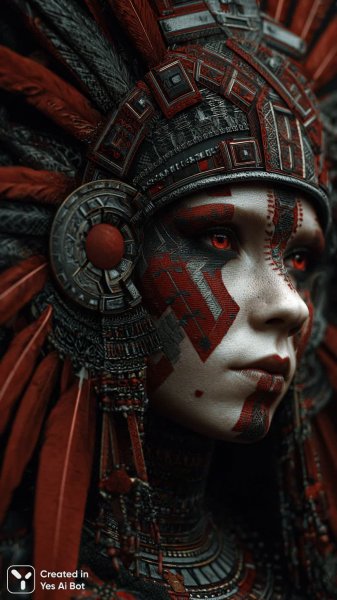 Загадочная красавица с таинственными узорами на лице и сияющим взглядом. Генерация из нейросети Миджорни