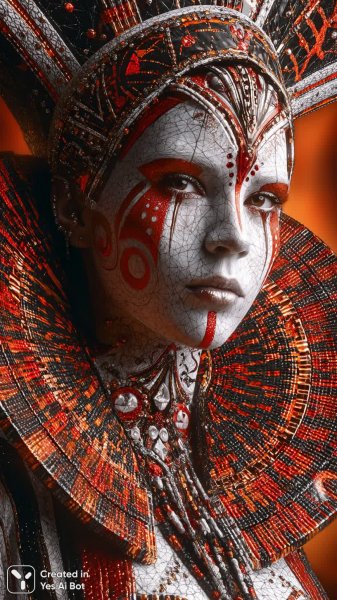 Неземная красота: портрет в стиле киберпанк с яркими акцентами и футуристическим макияжем. Нейросеть Midjourney