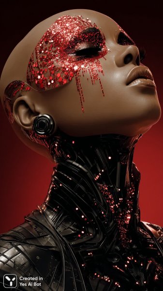 Киберпанк: взгляд из будущего с яркими акцентами и драматичным освещением. Картинка из нейросети Midjourney