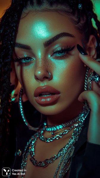 Яркая красота: взгляд и стиль в деталях студийной съемки. Нейронная сеть Midjourney