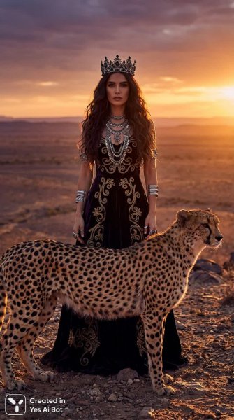 Встреча с дикой красотой: мода и сила в лучах заката. Нейронная сеть NanoBanana