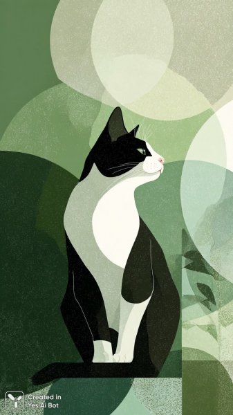 Минималистичный кот в геометрическом мире. Нейросеть Миджорни