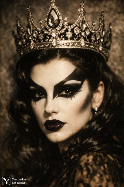 Изысканный образ: Королева в черно-белом стиле. Генерация из нейросети Sora