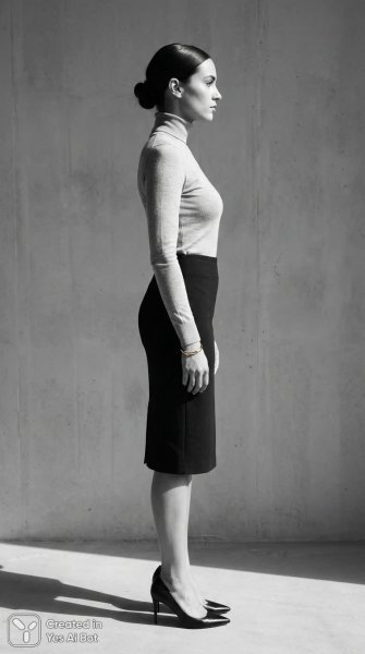 Элегантность в монохроме: портрет современной женщины в стиле минимализм. Нейронная сеть Нано Банана