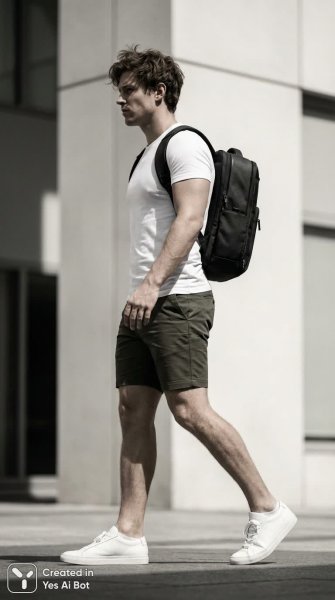 Стильный городской образ в монохромной гамме. Нейросеть Nano-Banana