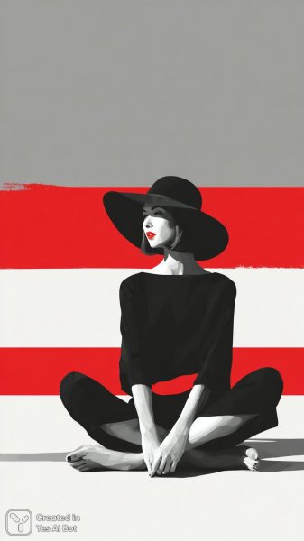 Минимализм и красный акцент: элегантность в черно-белом мире. Генерация из нейросети Миджорни