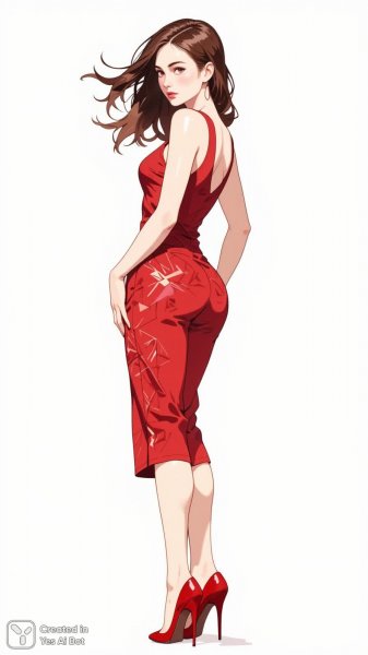 Элегантность в красном: эффектная мода и стиль. Генерация из нейронной сети Flux.1