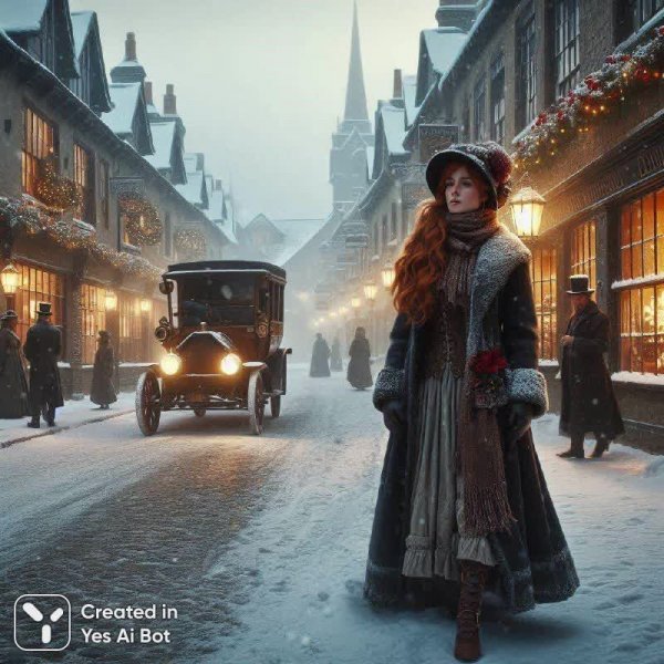 Рождественская сказка английской глубинки 19 века. Изображение из нейронной сети Dalle