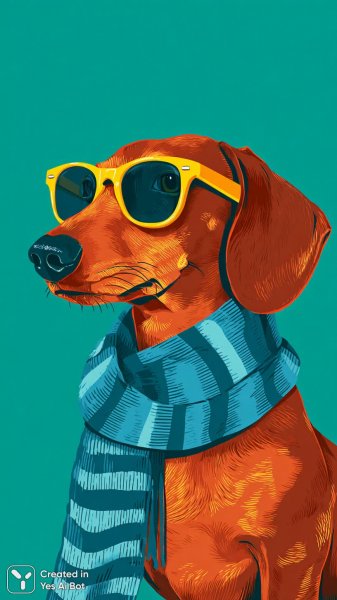 Дворняга в шарфе и очках: яркий портрет с аксессуарами. Нейронная сеть Midjourney