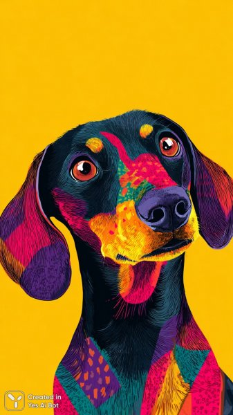 Забавный розовый джек-рассел в стиле поп-арт с ярким шарфом и игривым выражением мордочки. Генерация из нейросети Миджорни